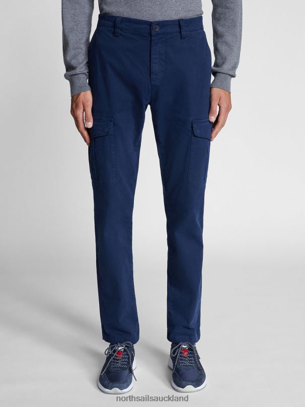 STRETCH GABARDINE TROUSERS Navy blue Clothing Men X20HV1344 North Sails
