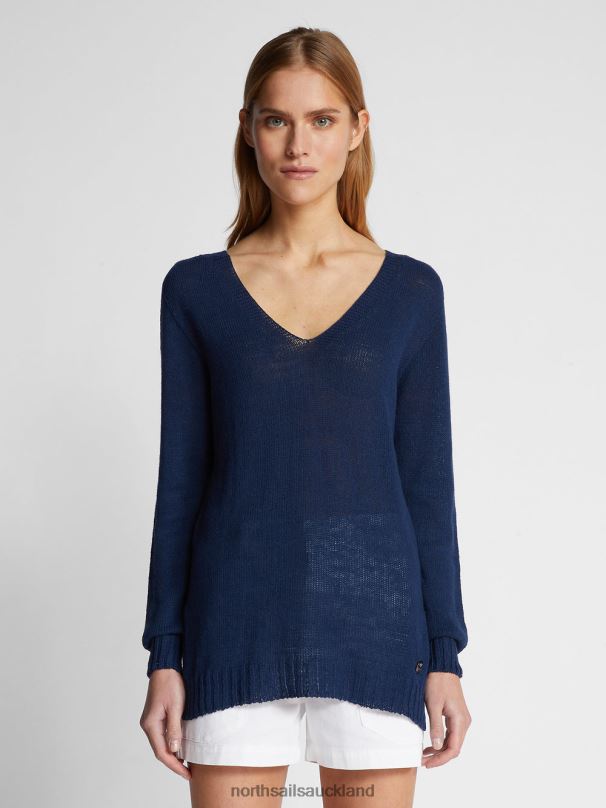 V-NECK JUMPER Midnight blue Clothing Women X20HV1463 North Sails