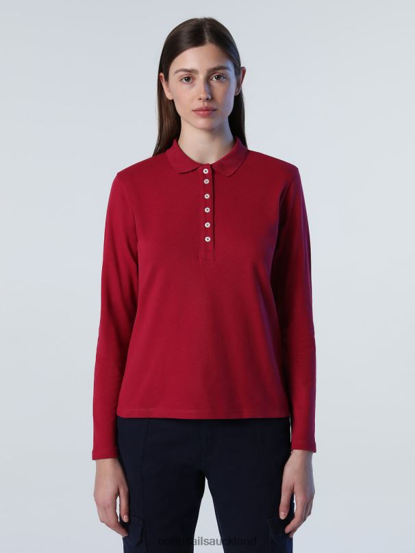 LONG-SLEEVED POLO SHIRT Deep cherry Clothing Women X20HV1355 North Sails