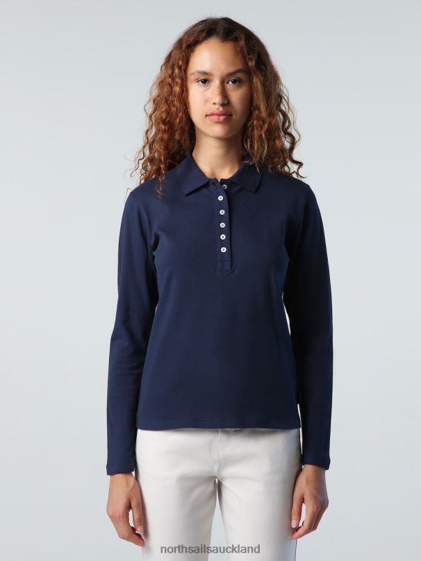 LONG-SLEEVED POLO SHIRT Navy blue Clothing Women X20HV1356 North Sails
