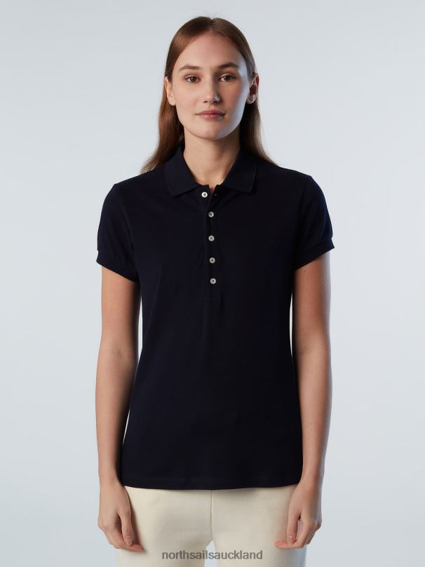 POLO SHIRT WITH LONG PLACKET Navy blue Clothing Women X20HV549 North Sails