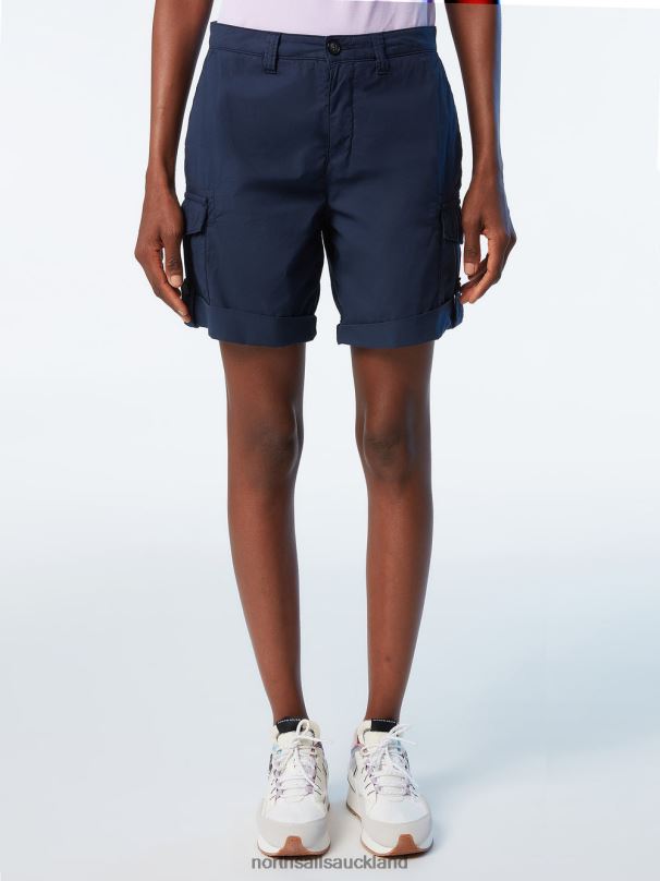 ORGANIC COTTON CARGO SHORTS Navy blue Clothing Women X20HV625 North Sails