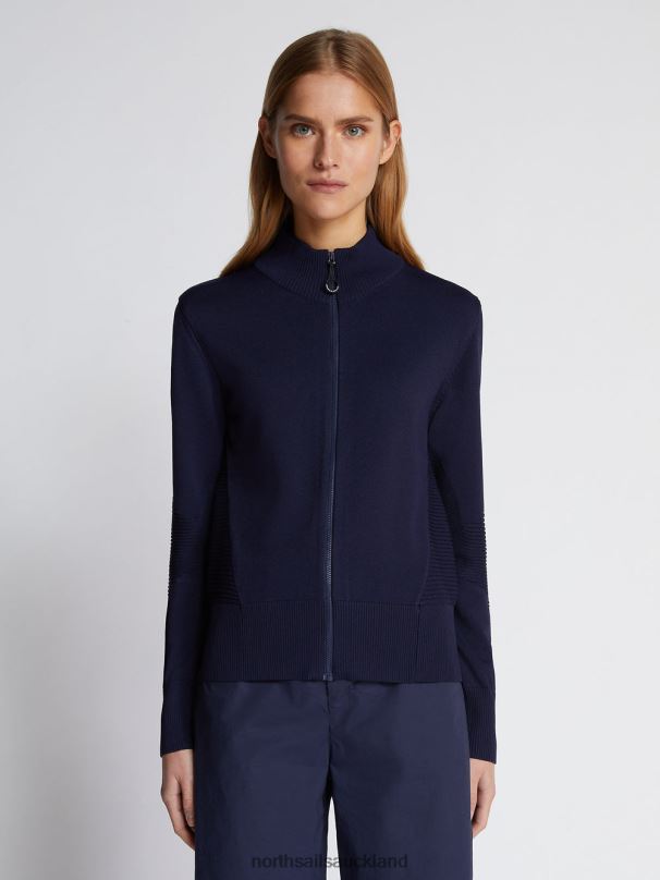 HIGH-NECK CARDIGAN Midnight blue Clothing Women X20HV1476 North Sails