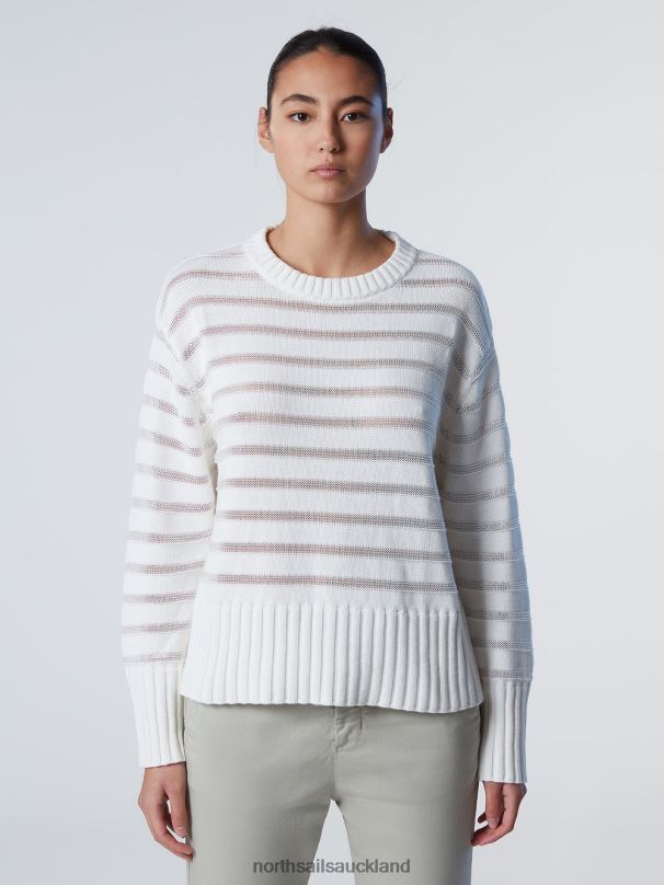 STRIPED CREW-NECK Alomond cream Clothing Women X20HV589 North Sails
