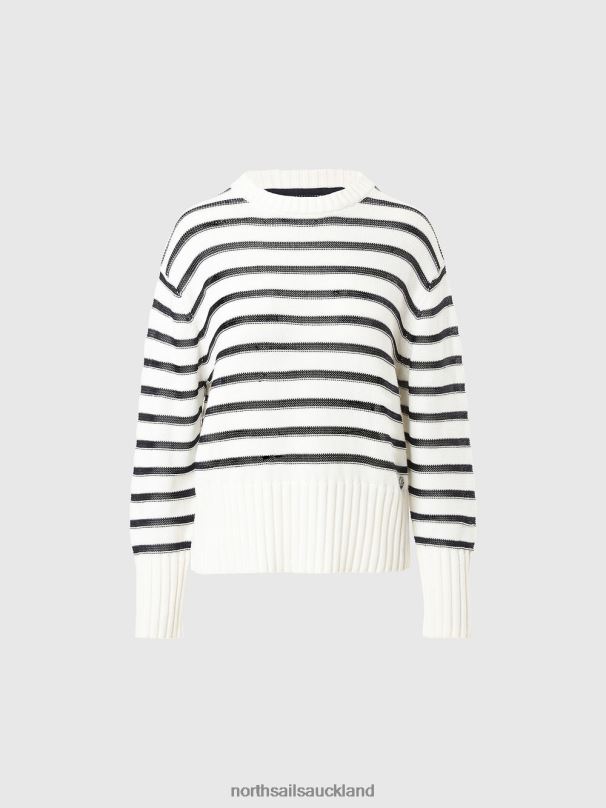 STRIPED CREW-NECK Alomond cream Clothing Women X20HV589 North Sails