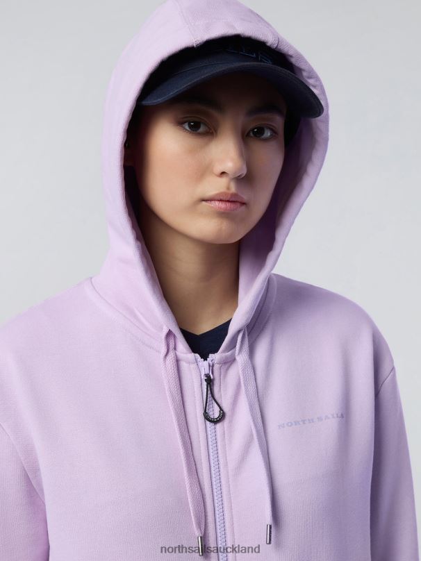 HOODIE WITH CHEST PRINT Lilac bloom Clothing Women X20HV604 North Sails