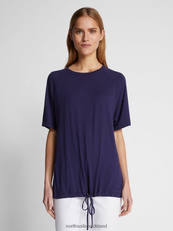 COTTON AND BAMBOO T-SHIRT Midnight blue Clothing Women X20HV1490 North Sails