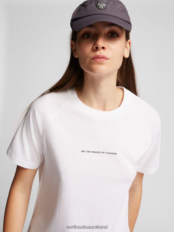 COTTON AND BAMBOO T-SHIRT White Clothing Women X20HV1471 North Sails