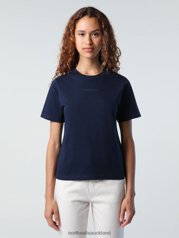 T-SHIRT WITH PRINTED LETTERING Navy blue Clothing Women X20HV1401 North Sails