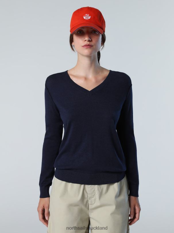 ALOE V-NECK TOP Navy blue Clothing Women X20HV567 North Sails