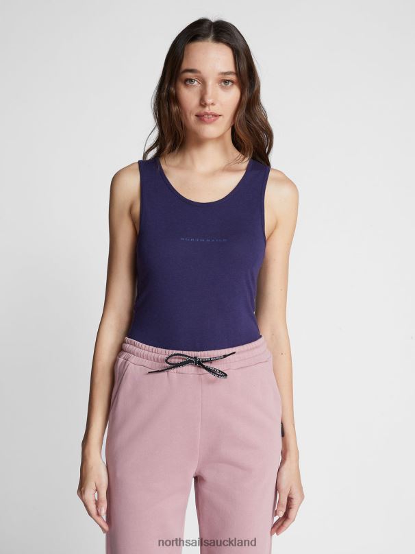 COTTON AND BAMBOO TANK TOP Midnight blue Clothing Women X20HV1483 North Sails