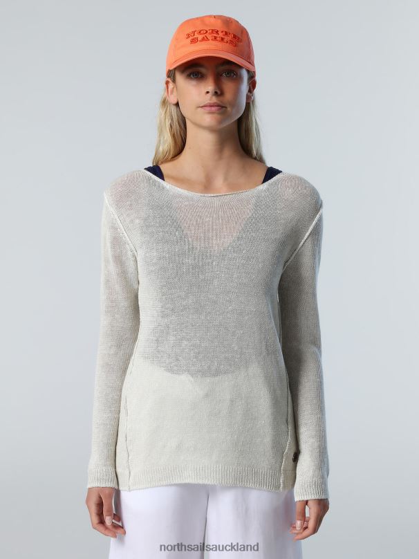 LINEN BOAT-NECK TOP Alomond cream Clothing Women X20HV568 North Sails