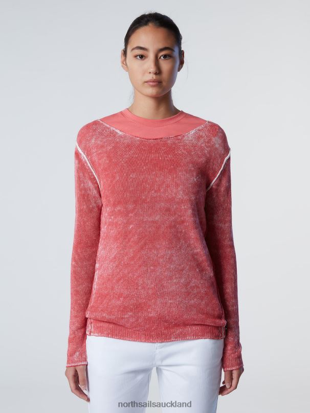 LINEN BOAT-NECK TOP Tea rose Clothing Women X20HV569 North Sails