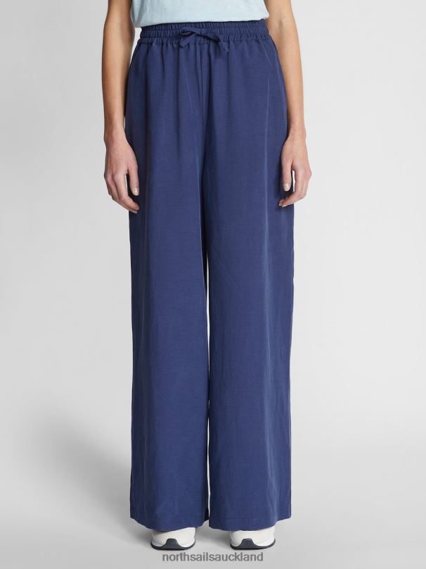ORGANIC LINEN TROUSERS Midnight blue Clothing Women X20HV1500 North Sails